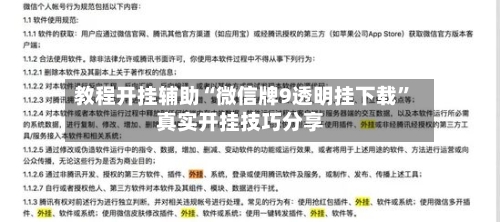 教程开挂辅助“微信牌9透明挂下载”真实开挂技巧分享-第3张图片