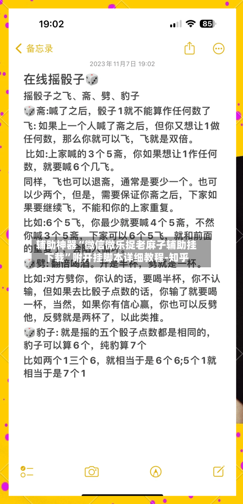 辅助神器“微信微乐捉老麻子辅助挂下载”附开挂脚本详细教程-知乎-第3张图片