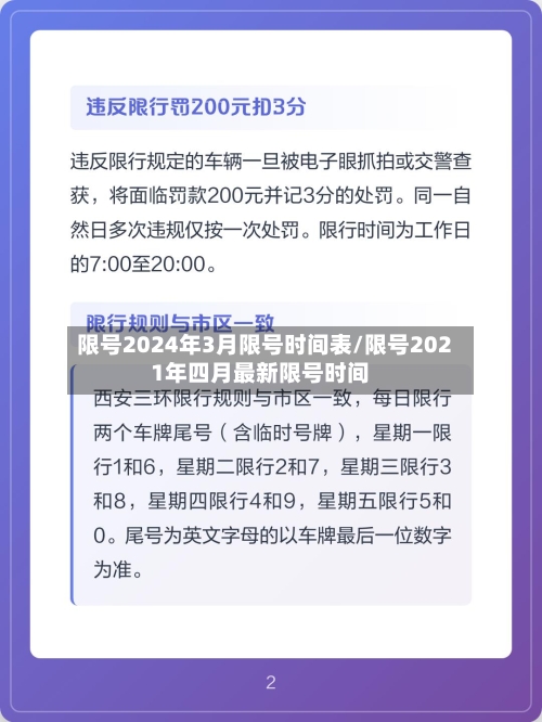 限号2024年3月限号时间表/限号2021年四月最新限号时间-第2张图片