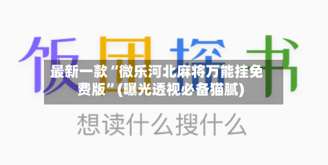 最新一款“微乐河北麻将万能挂免费版”(曝光透视必备猫腻)-第2张图片