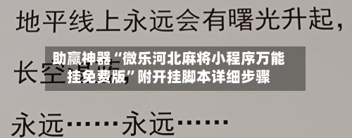 助赢神器“微乐河北麻将小程序万能挂免费版	”附开挂脚本详细步骤-第2张图片