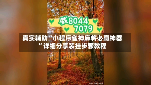 真实辅助“小程序雀神麻将必赢神器	”详细分享装挂步骤教程-第2张图片