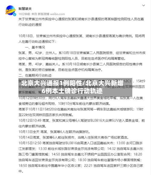 北京大兴通报1例阳性/北京大兴新增6例本土确诊行动轨迹-第2张图片